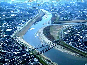 ヘリコプター「きんき号」から撮影した大和川